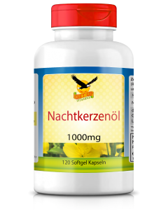 Nachtkerzenöl 1000mg + 90 mg GLA + 750 mg Linolsäure, 120 Weichkapseln    
