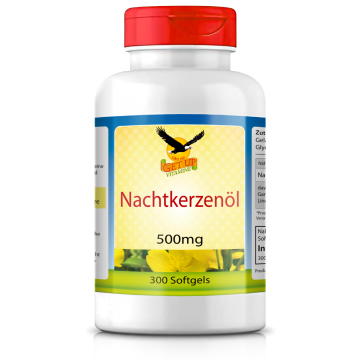 Nachtkerzenöl (Vitamin F) 500mg, 300 Weichkapseln