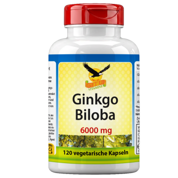Ginkgo Biloba Blattextrakt 50:1 6000 mg, 120 vegetarische Kapseln