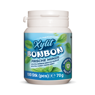 Xylit Bonbons Frische Minze mit 100 zuckerfreien Minzbonbons, erfrischender Minzgeschmack, zuckerfreie Süßigkeit