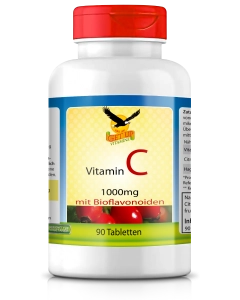 Vitamin C 1000mg mit Hagebutte und Bioflavonoide, 90 Tabletten