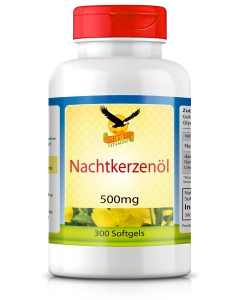 Nachtkerzenöl (Vitamin F) 500mg, 300 Kapseln