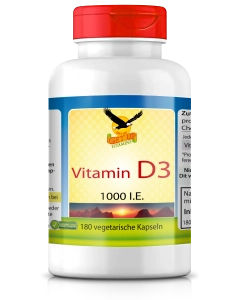 Vitamin D3  1000 IE, 180 Kapseln
