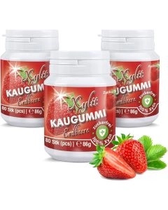 Xylit Kaugummi Erdbeer, Dose mit 80 Stück
