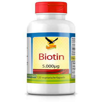 Biotin hochdosiert a 5mg, 120 vegetarische Kapseln