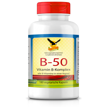 Vitamin B-50 Komplex/Niacinamid, 180 vegetarische Kapseln