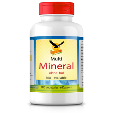 Multi Mineral organisch ohne Jod, 180 vegetarische Kapseln