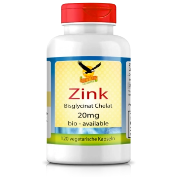 Zink Bisglycinat 20mg, 120 Kapseln