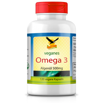 Veganes Omega 3 Algenöl 500mg, 120 vegane Kapseln