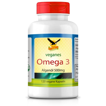 Veganes Omega 3 Algenöl 500mg, 120 vegane Kapseln