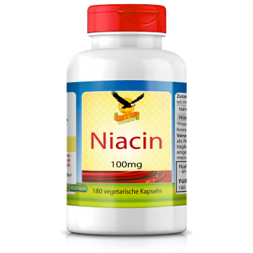 Vitamin B3 Niacin a 100mg, 180 veg. Kapseln
