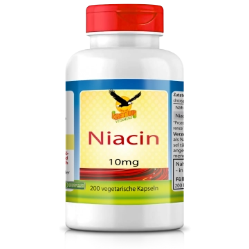 Vitamin B3 Niacin a 10mg,  200 veg. Kapseln