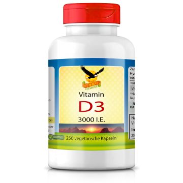 Vitamin D3  3000 IE,  250 Kapseln