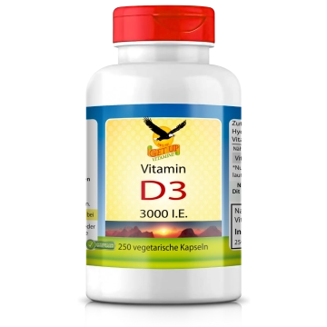 Vitamin D3  3000 IE,  250 Kapseln