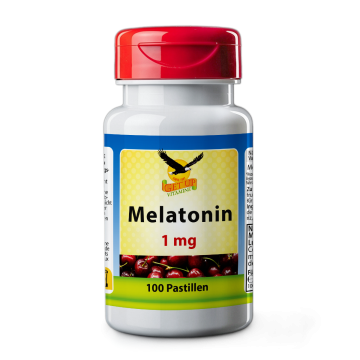 Melatonin Lutschpastille 1 mg, zuckerfrei, zahnfreundlich und vegan, 100 Kirsch-Pastillen