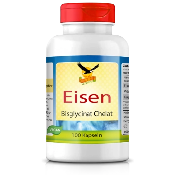 Eisen Bisglycinat, 100 vegetarische Kapseln