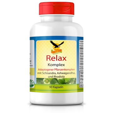 Relax Ashwangandha, Rhodiola & Schisandra Komplex mit Whitanoliden, Rosavinen & Schisandrin, 90 Kapseln