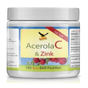 KauBar AcerolaC & Zink, 180 Pastillen