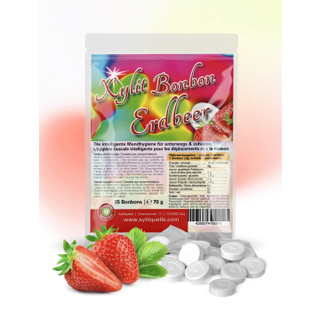 Xylit Bonbons Erdbeere, 70gr Tüte