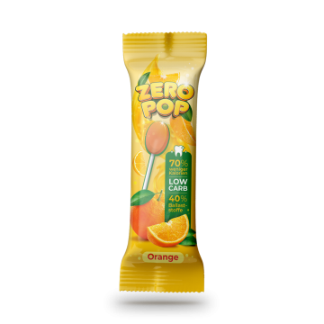ZERO POP LOLLI ORANGE zuckerfrei & vegan, mit 40% Ballaststoffen