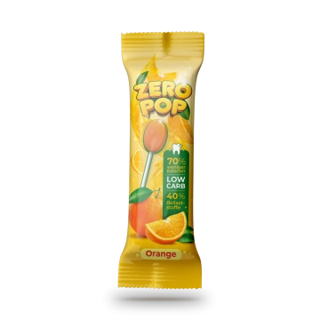 ZERO POP LOLLI ORANGE zuckerfrei & vegan, mit 40% Ballaststoffen