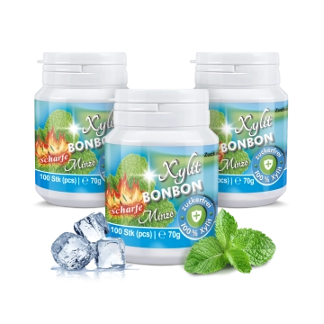 Xylit Bonbons Scharfe Minze, 100 Bonbons