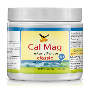Cal Mag instant Pulver classic 2:1 mit 500 mg Vitamin C, 400 mg Calcium & 200 mg Magnesium, 210 g/30 Portionen