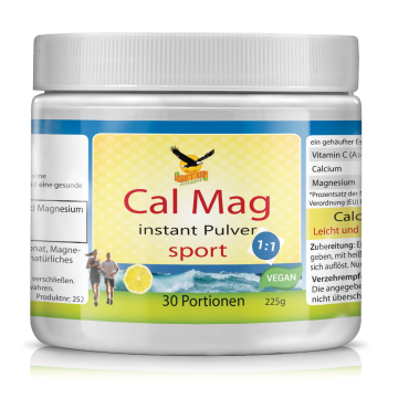 Cal Mag instant Pulver Sport 1:1 mit 500 mg Vitamin C und je 300 mg Calcium & Magnesium, 225g/30 Portionen