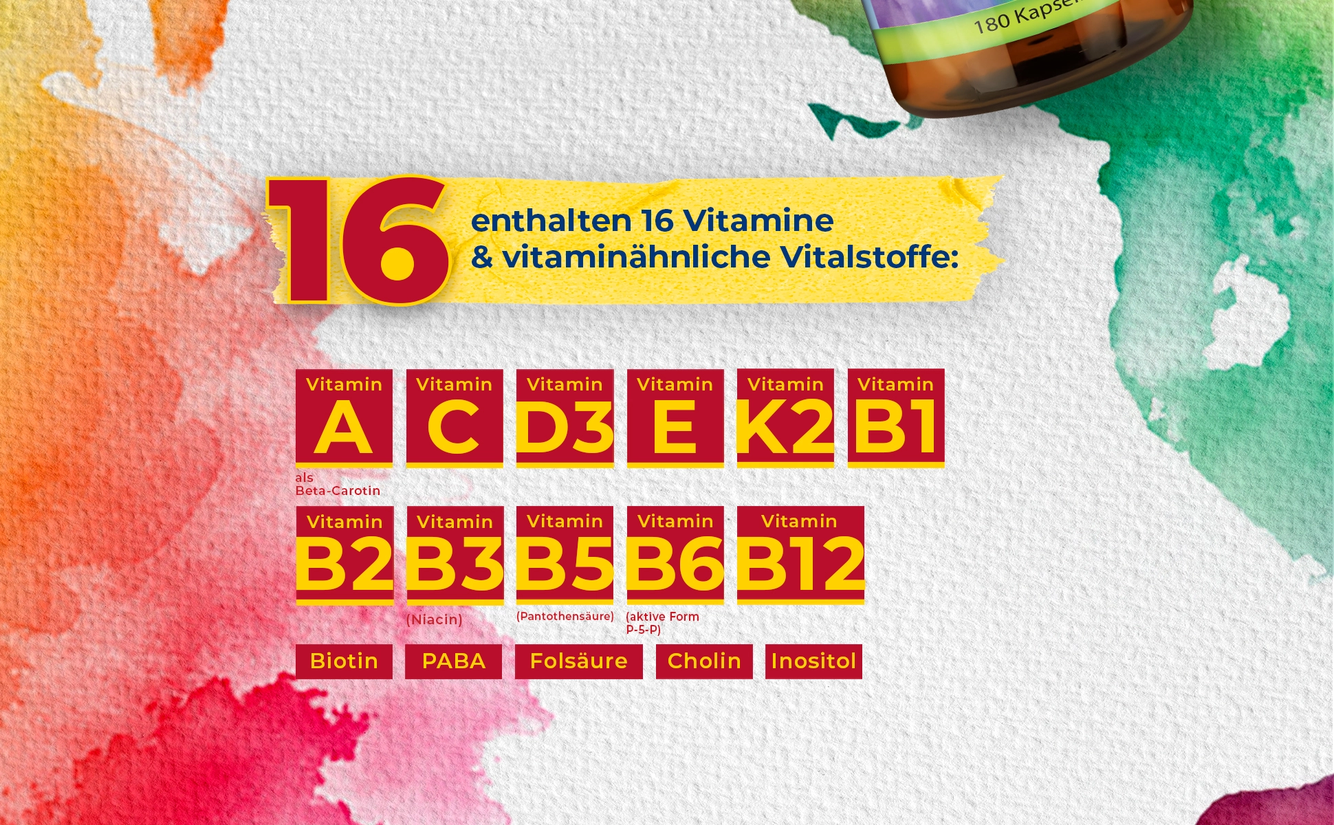 Energy HP enthält 16 Vitamine und vitaminähnliche Vitalstoffe